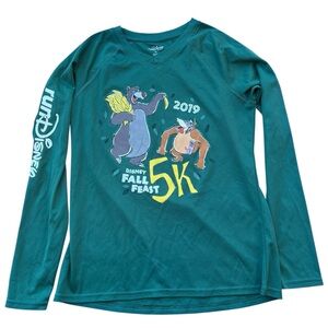 runDisney 2019 Fall Feast 5K Long Sleeve Race Shirt Women’s Medium Jungle Book